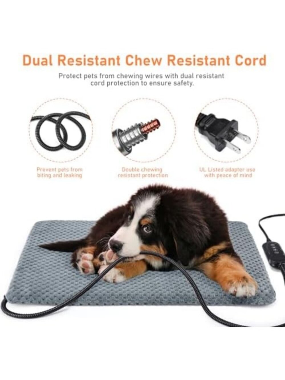 Cozy Heated Pet Bed with Adjustable Temperature & Timer - Waterproof Cat/Dog Pad - Picture 3 of 7